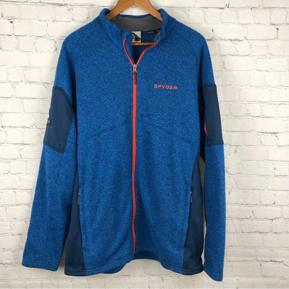 Spyder Blue Fleece Full Zip Jacket Men's Sz XL